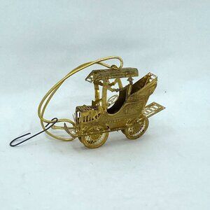 Vtg Brass Noel Old Car Christmas Ornament Treasure Holiday by Russ Berrie 1986